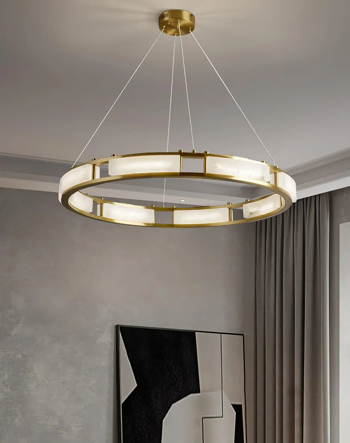 Round Qatar Modern Alabaster Chandelier – Alabaster detail 10