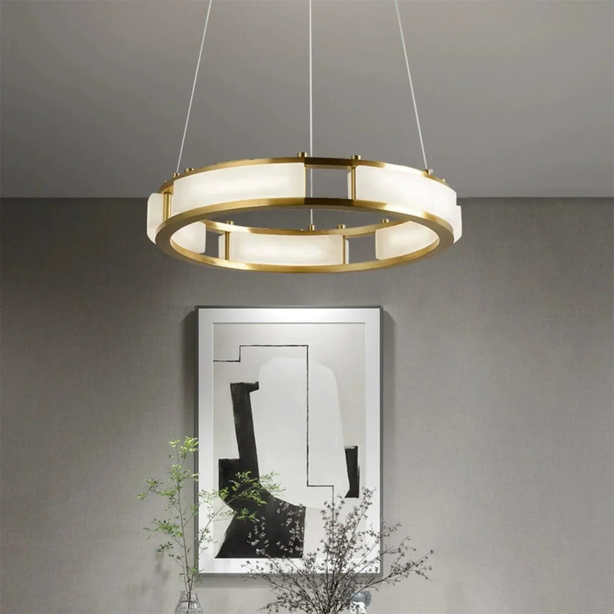 Round Qatar Modern Alabaster Chandelier – Alabaster detail 8