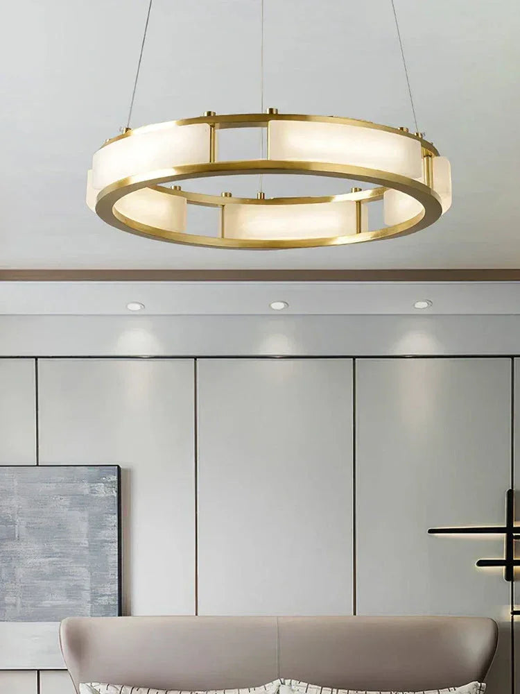 Round Qatar Modern Alabaster Chandelier – Alabaster detail 13
