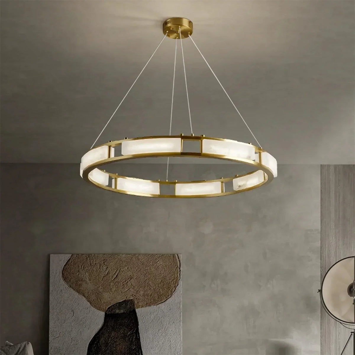 Round Qatar Modern Alabaster Chandelier – Alabaster detail 11