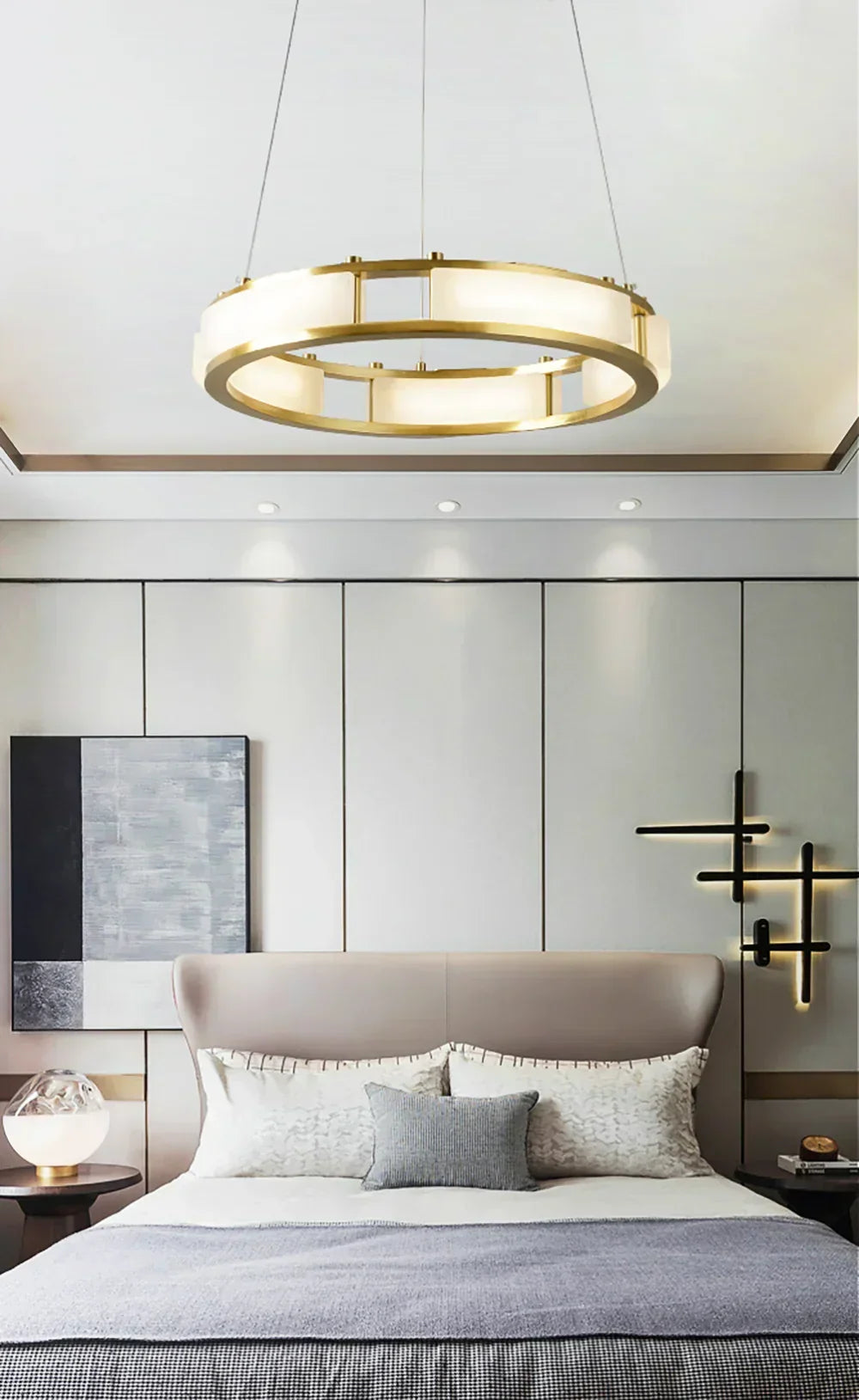 Round Qatar Modern Alabaster Chandelier – Alabaster detail 5