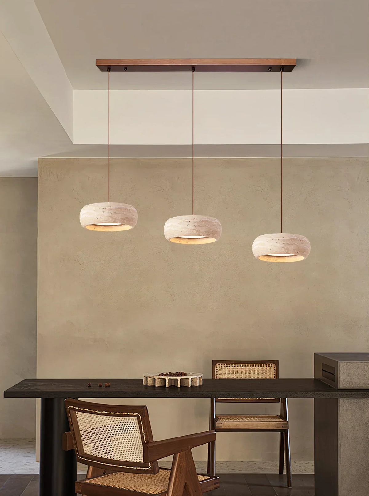 Round Travertine Drum Pendant Lamp – Travertine detail 11