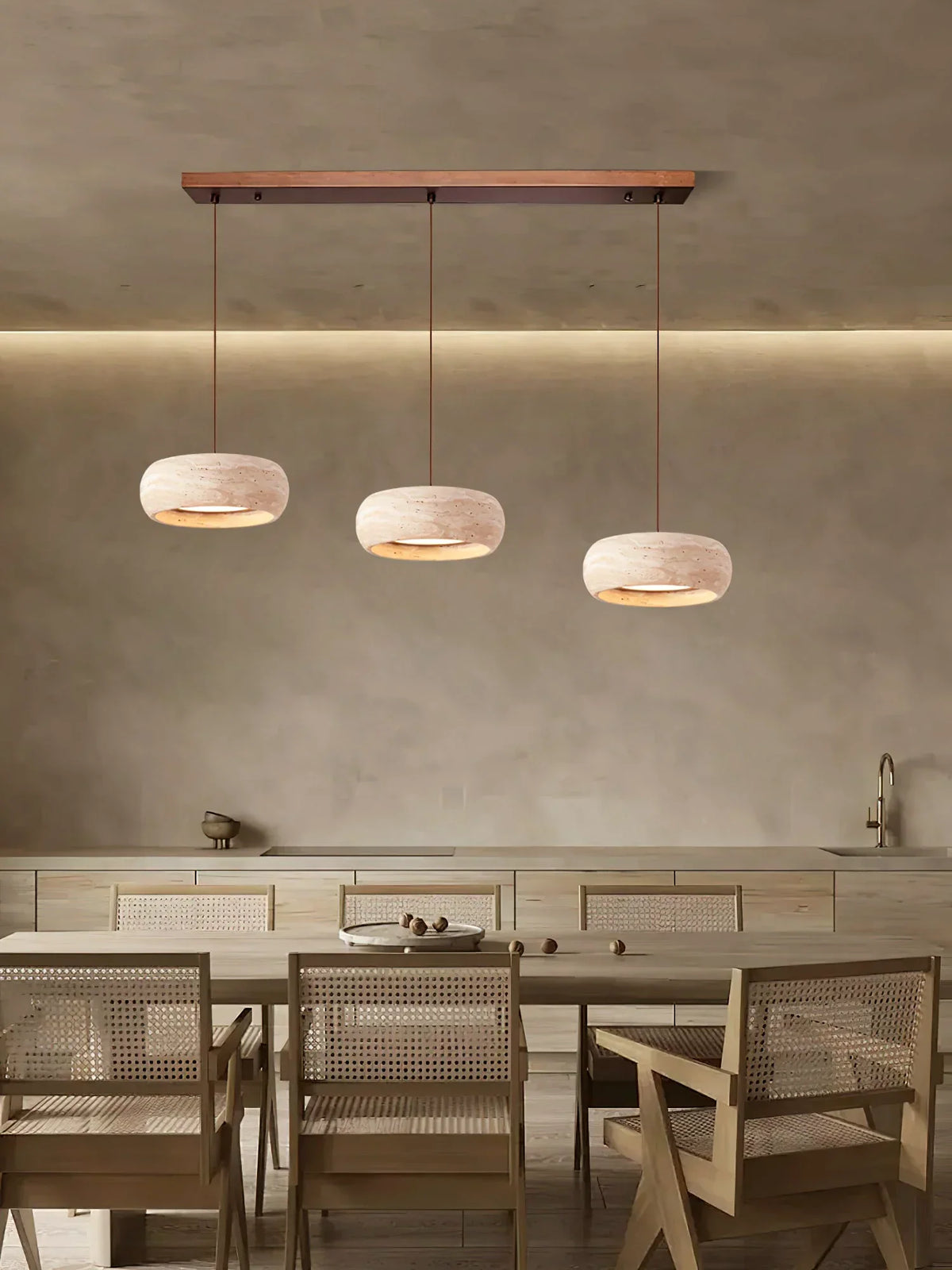Round Travertine Drum Pendant Lamp – Travertine detail 10