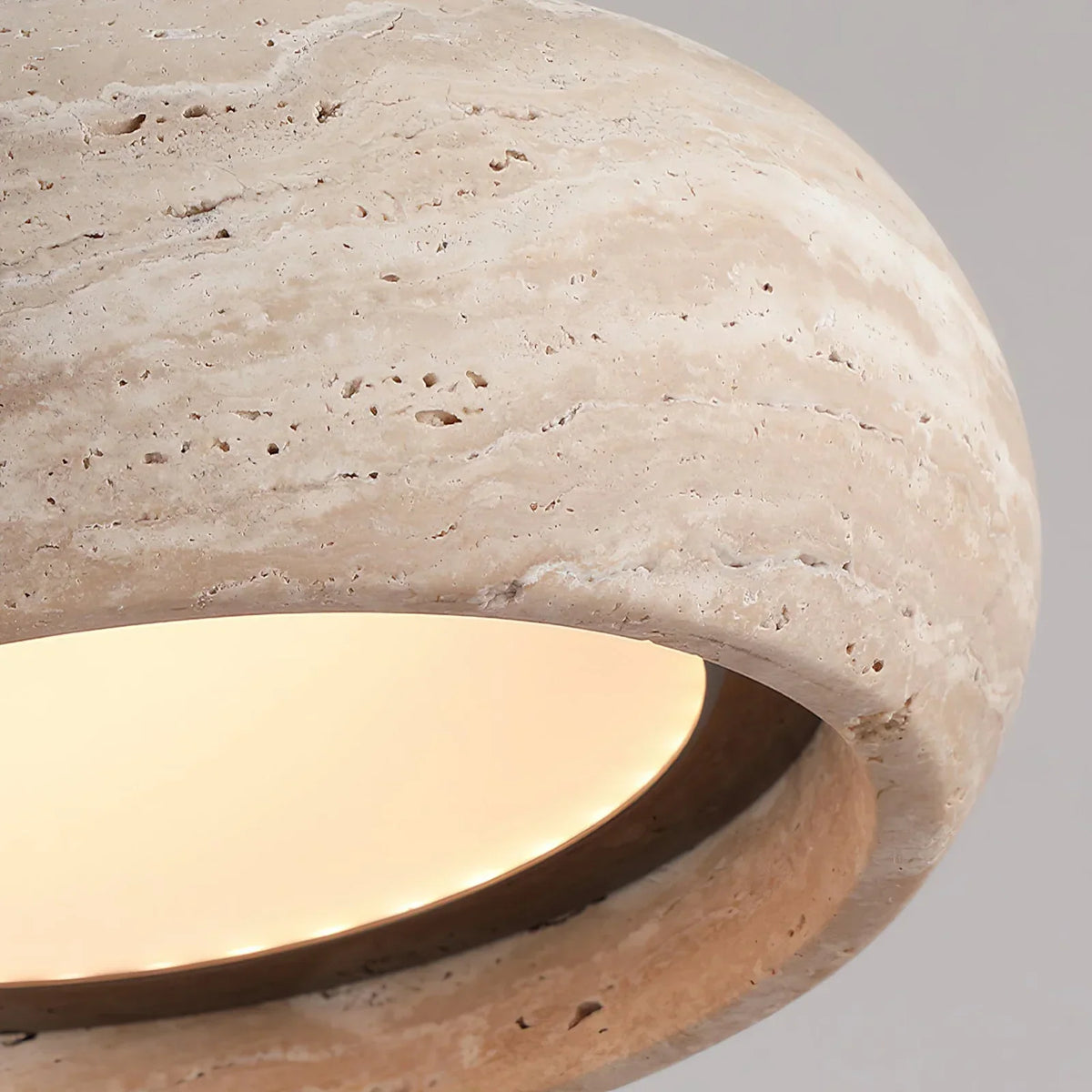 Round Travertine Drum Pendant Lamp – Travertine detail 12