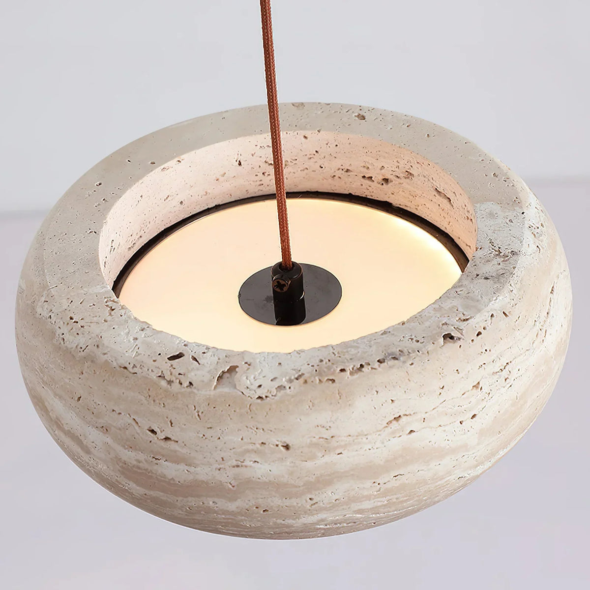Round Travertine Drum Pendant Lamp – Travertine detail 13