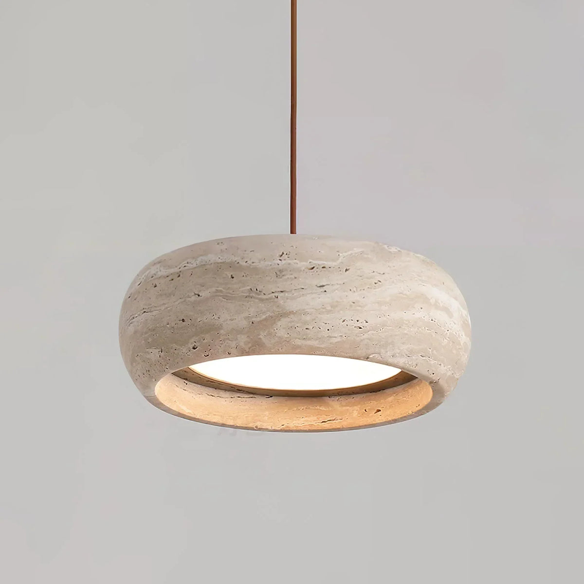 Round Travertine Drum Pendant Lamp – Travertine detail 14