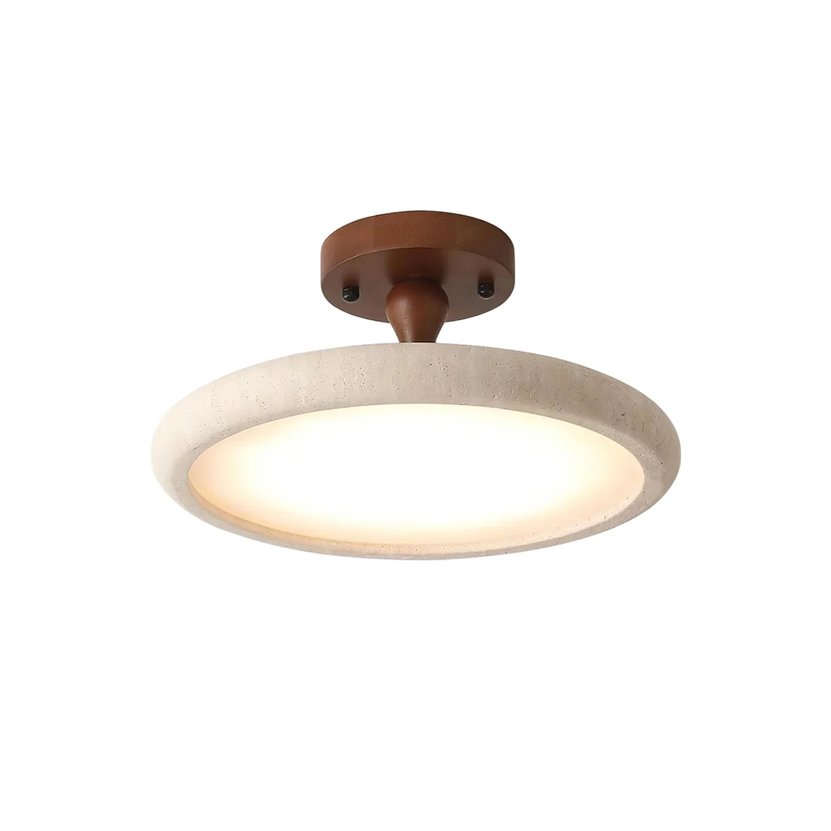 Round Travertine Kelva Ceiling Light – Travertine detail 13