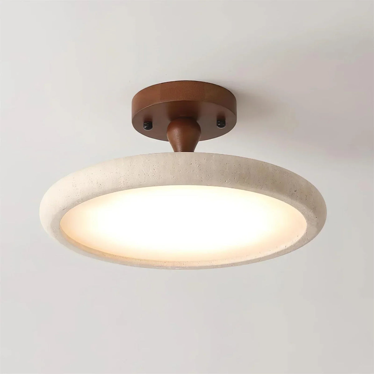 Round Travertine Kelva Ceiling Light – Travertine detail 11