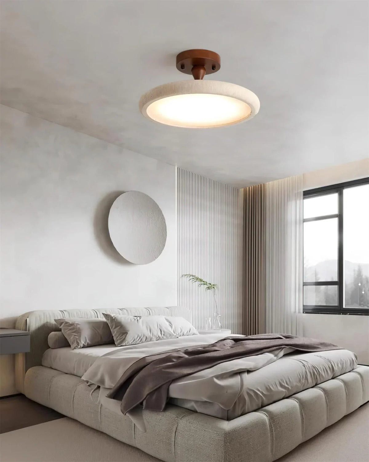 Round Travertine Kelva Ceiling Light – Travertine detail 6