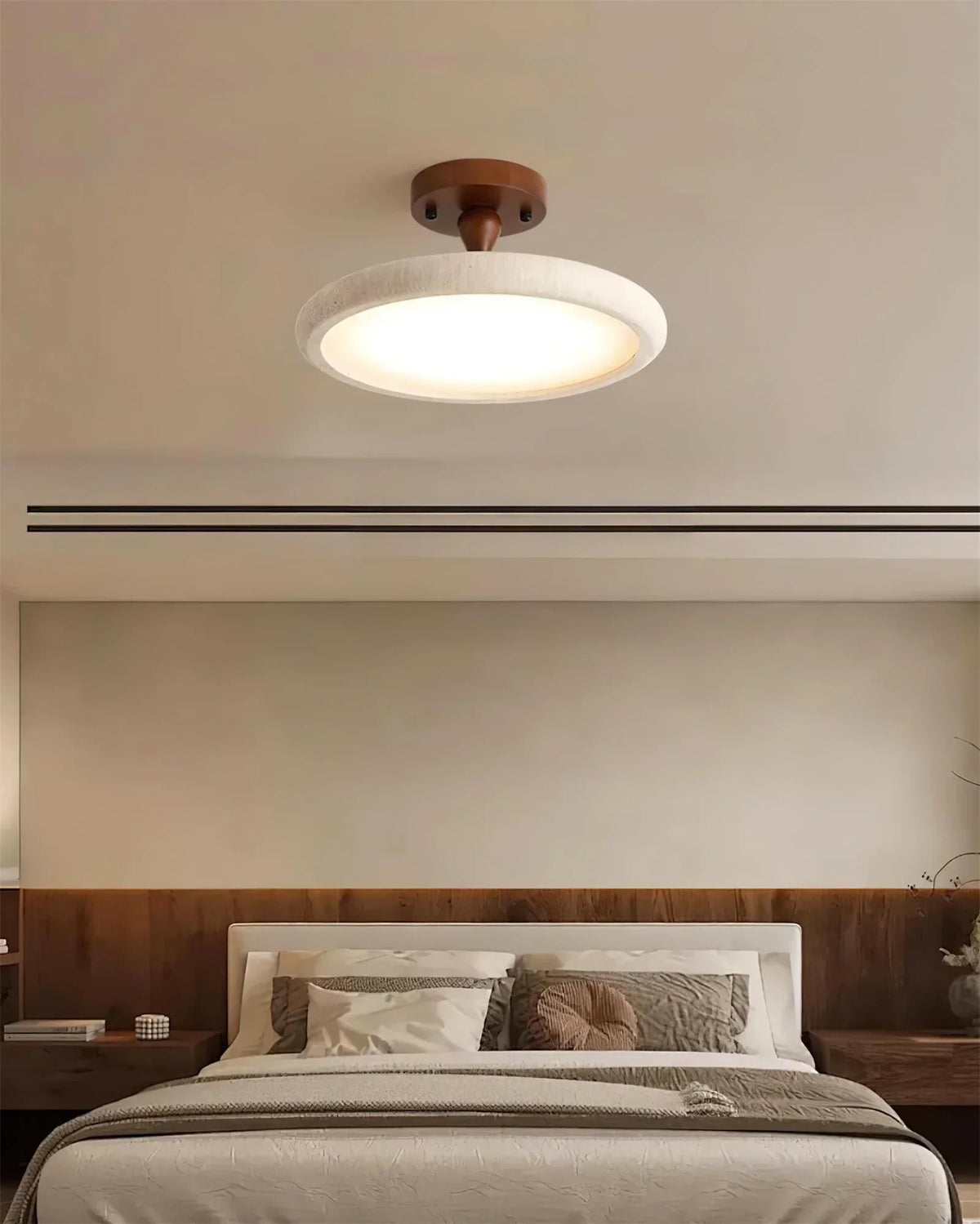 Round Travertine Kelva Ceiling Light – Travertine detail 7