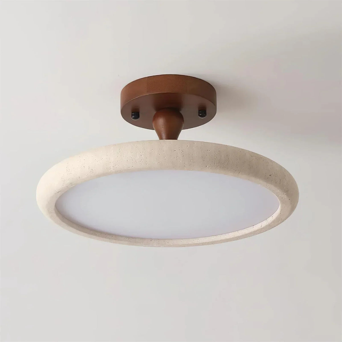 Round Travertine Kelva Ceiling Light – Travertine detail 12