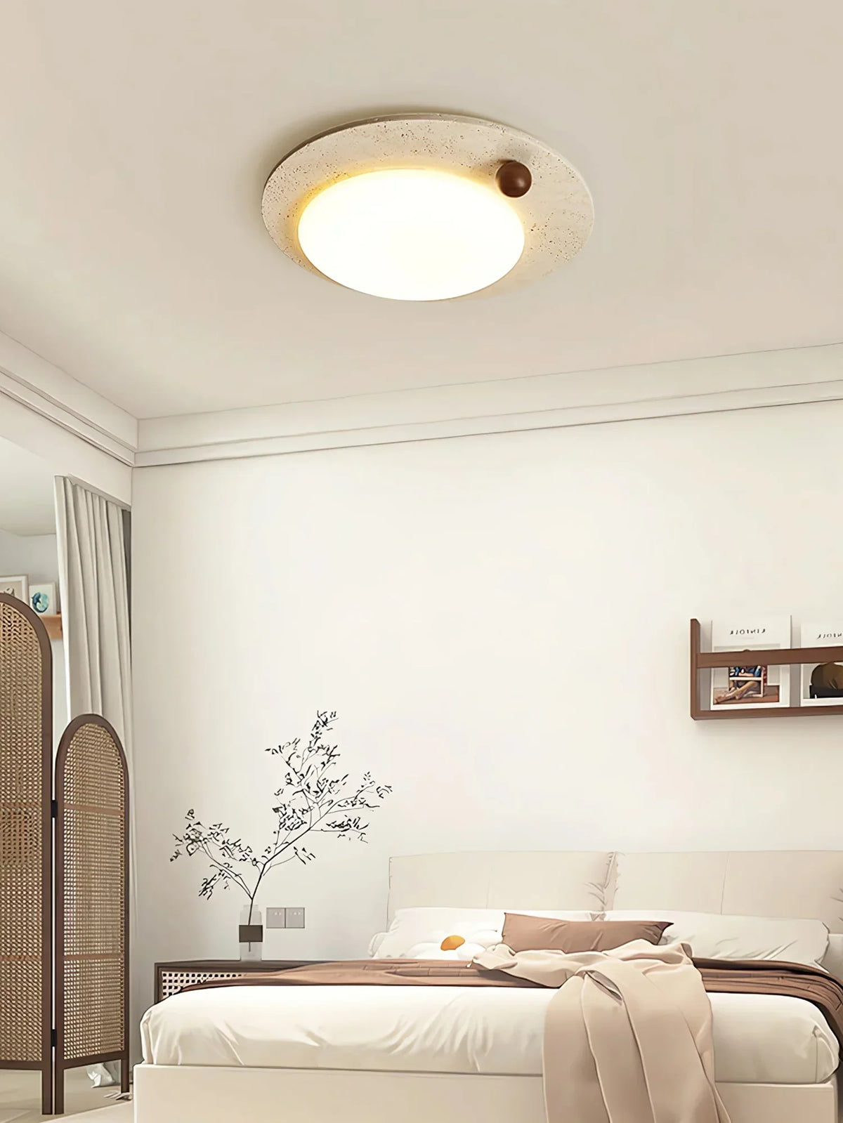 Round Travertine Luno Arte Ceiling Light – Travertine detail 3