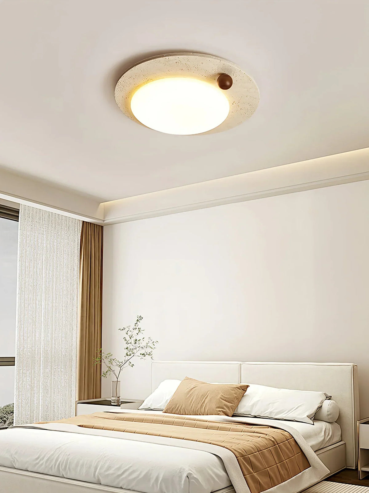 Round Travertine Luno Arte Ceiling Light – Travertine detail 6