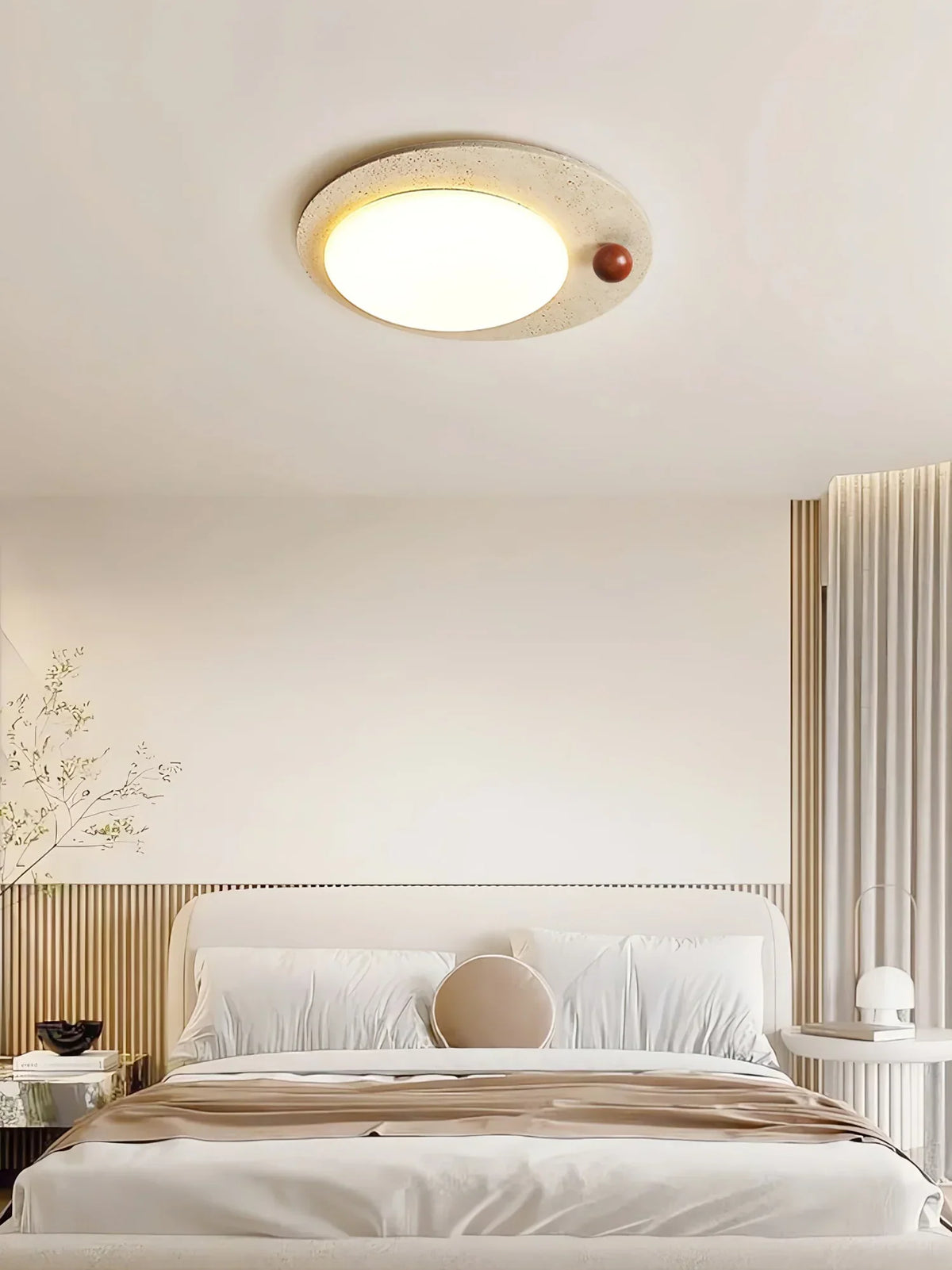 Round Travertine Luno Arte Ceiling Light – Travertine detail 4
