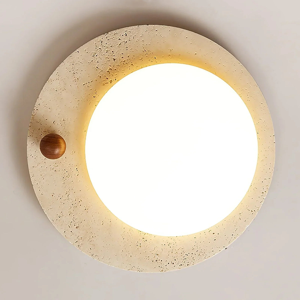 Round Travertine Luno Arte Ceiling Light – Travertine detail 8