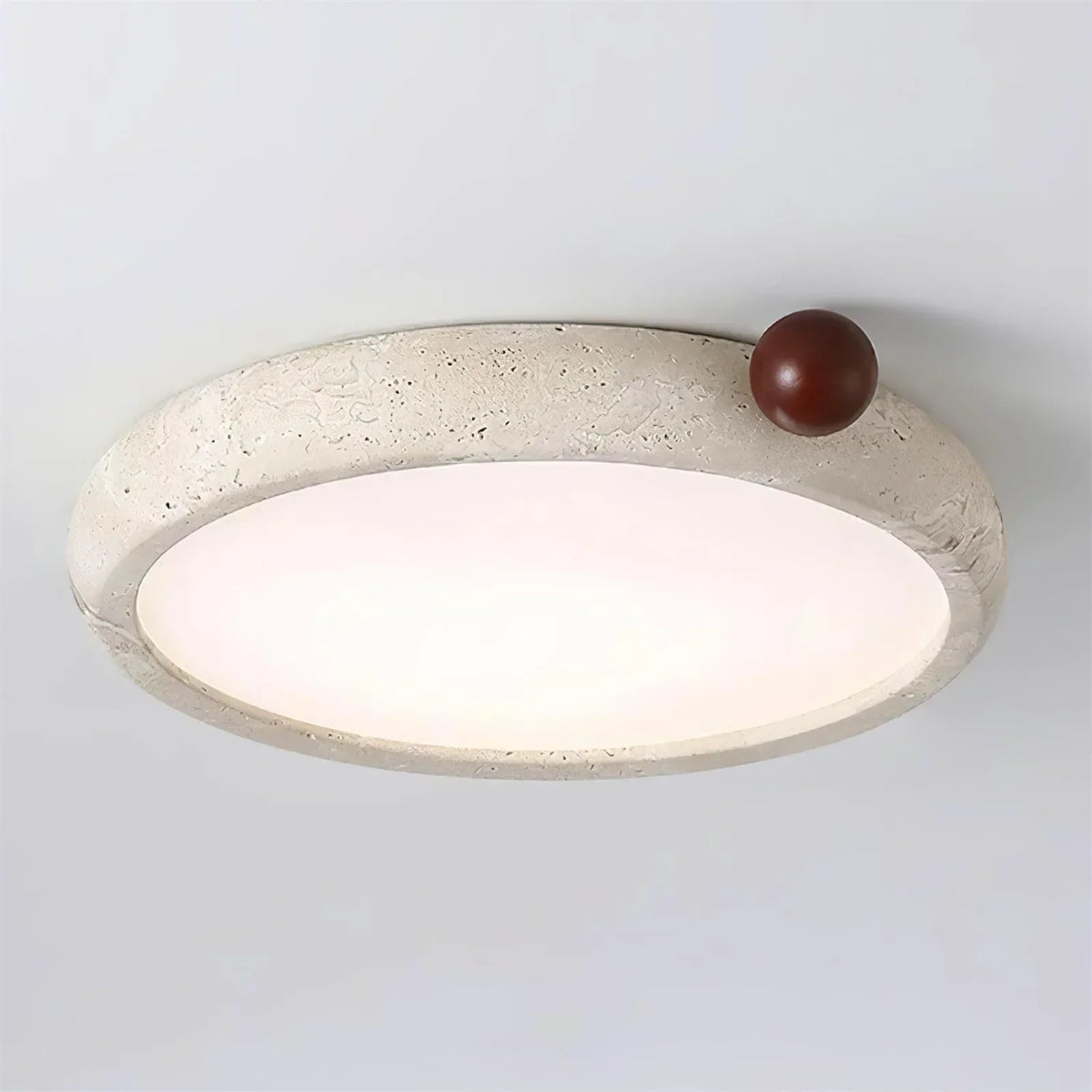 Round Travertine Metra Ceiling Light – Travertine detail 11