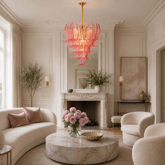 Artful Murano Layered Glass Chandelier