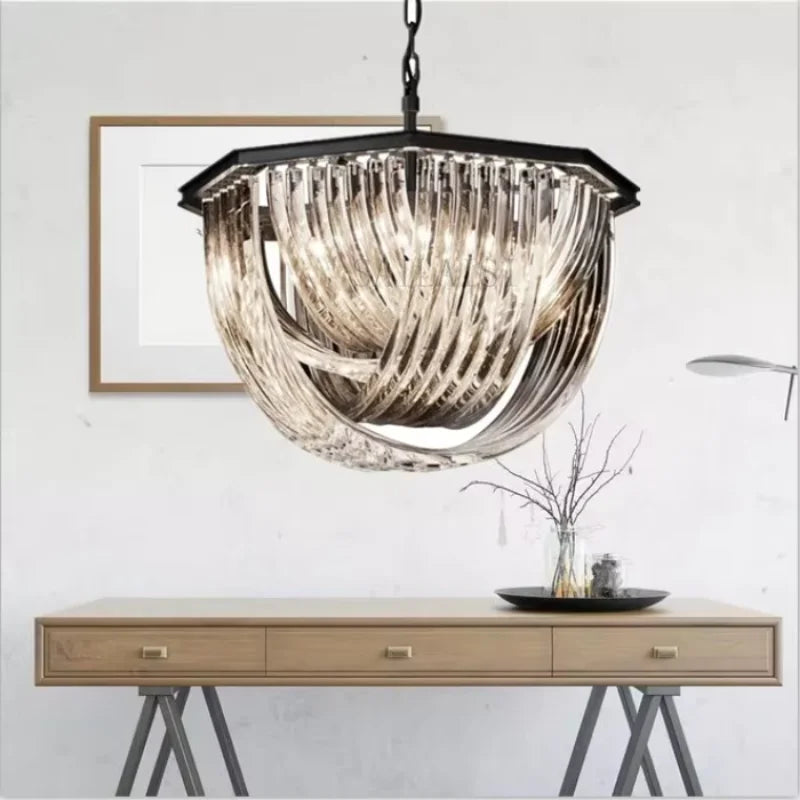 American Black Metal E14 LED Pendant Lights Retro