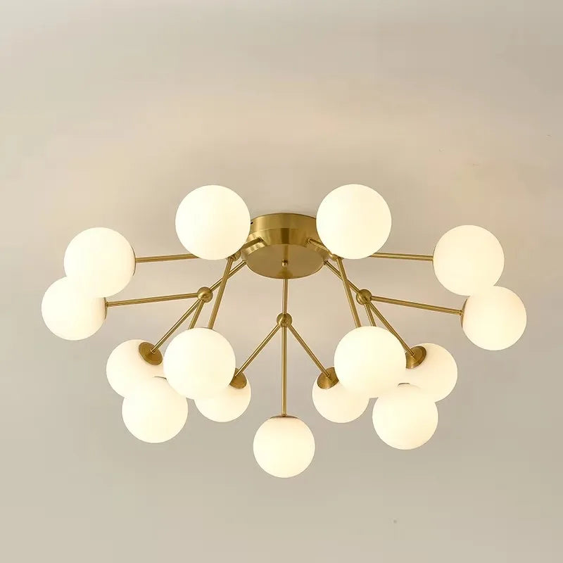 Golden Ceiling Lamp Nordic Magic Bean