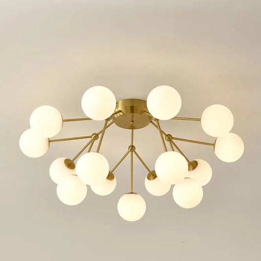 Golden Ceiling Lamp Nordic Magic Bean