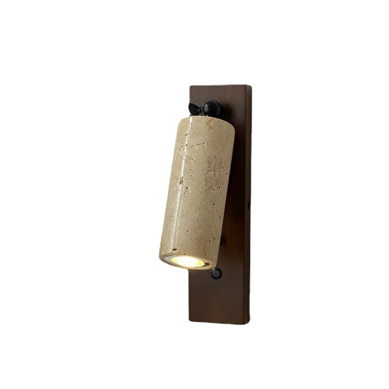 Natural Stone Wood Wall Lamp With Switch Sconce