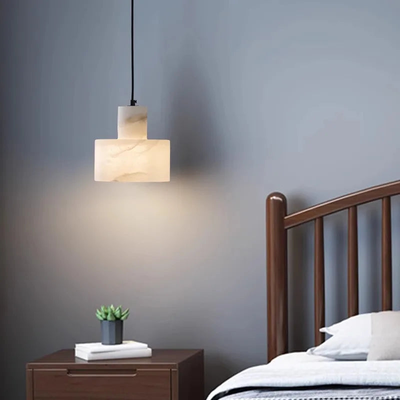 Small Pendant Light E27 Bulb Natural Marble