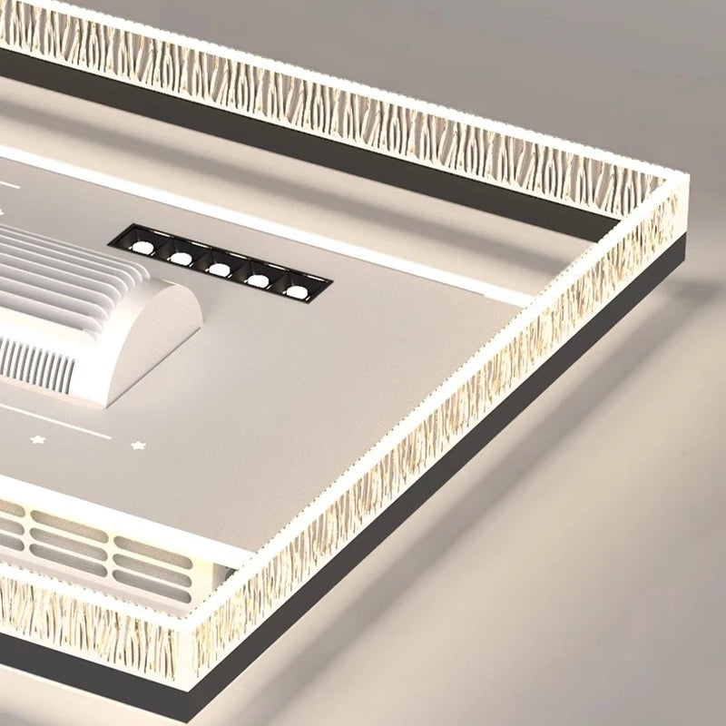 Ceiling Fan Light Living Room Invisible Bladeless Remote