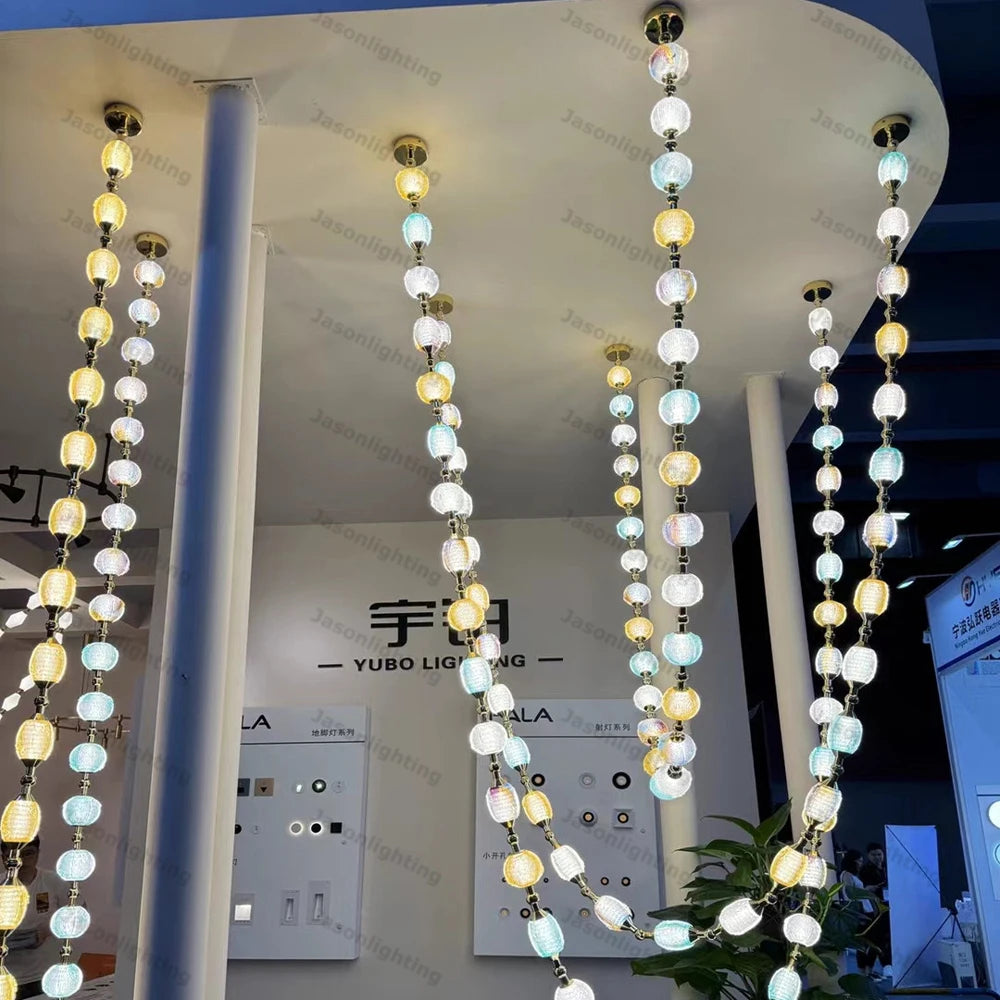 Colorized DIY Glass Long Strap High Ceiling Gold Chrome