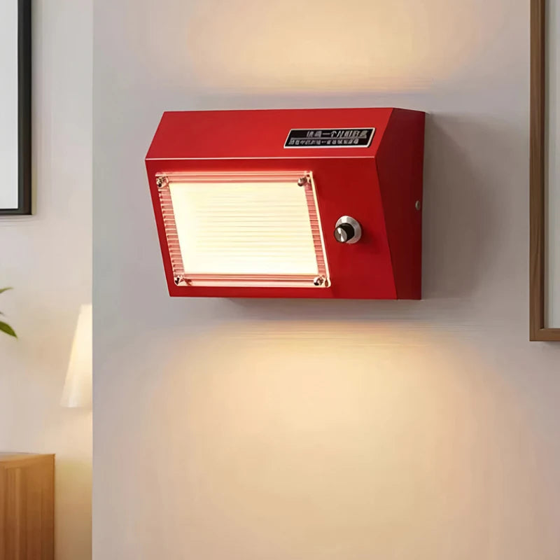 Creative LED Wall Lamp Green Red Metal Plug Indoor