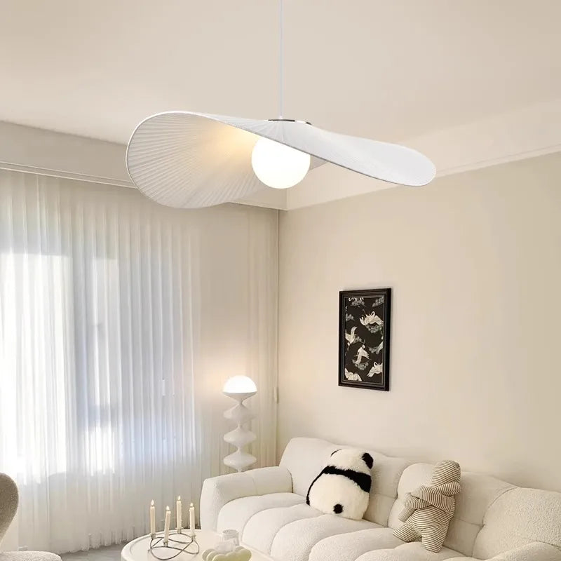 Nordic Home Deocr Hat Pendant Lights White Black Pleated