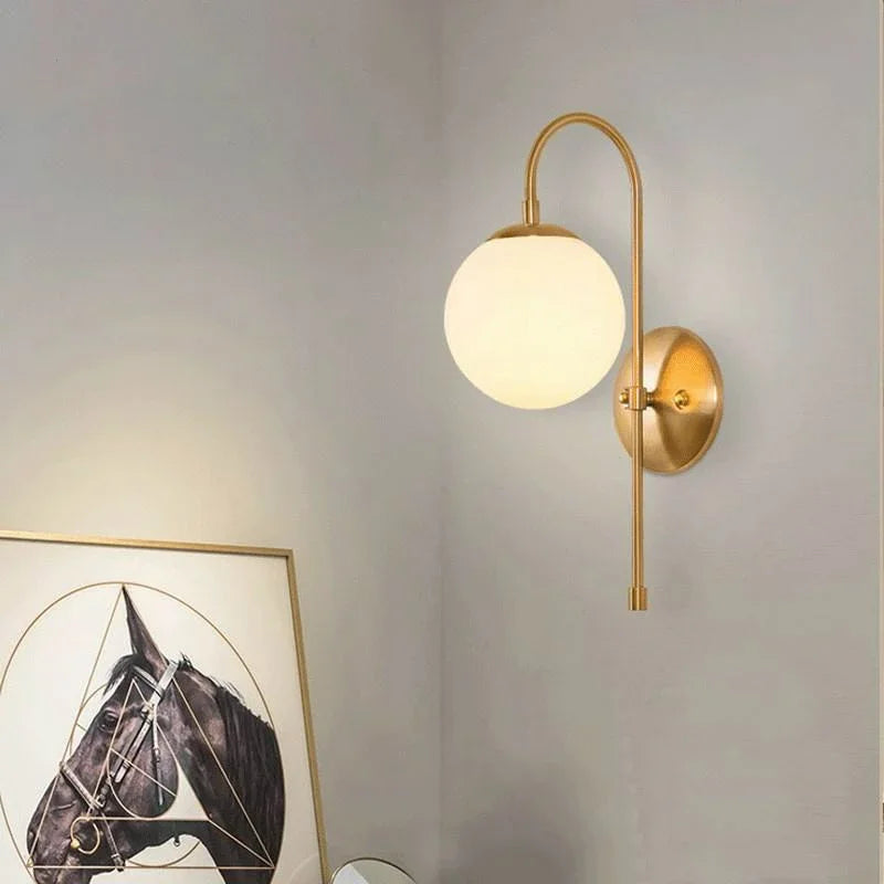 Wall Lamp LED Lighting Fixture Nordic Glass Ball Metal