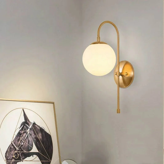 Wall Lamp LED Lighting Fixture Nordic Glass Ball Metal