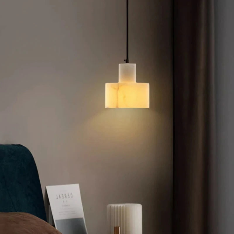 Small Pendant Light E27 Bulb Natural Marble