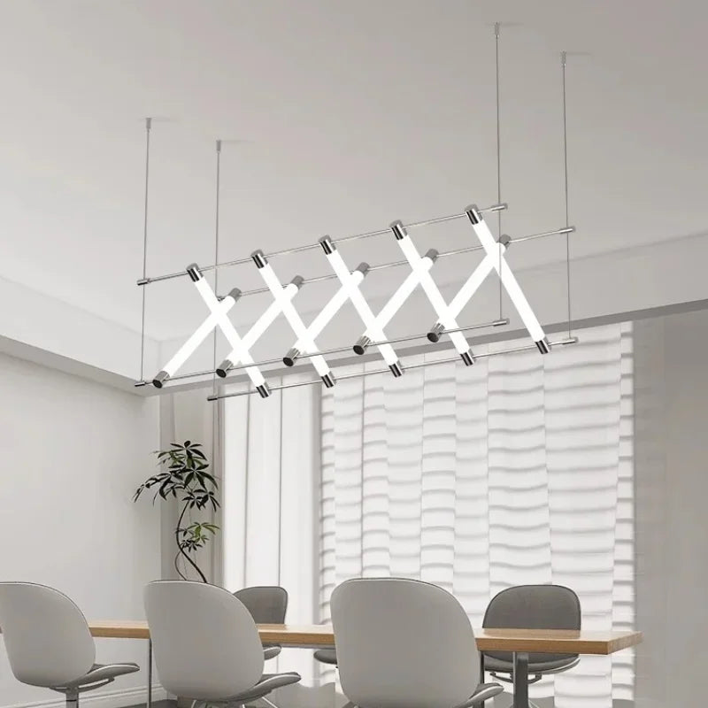 Steel Bar LED Pendant Lights Kichen Island Acrylic