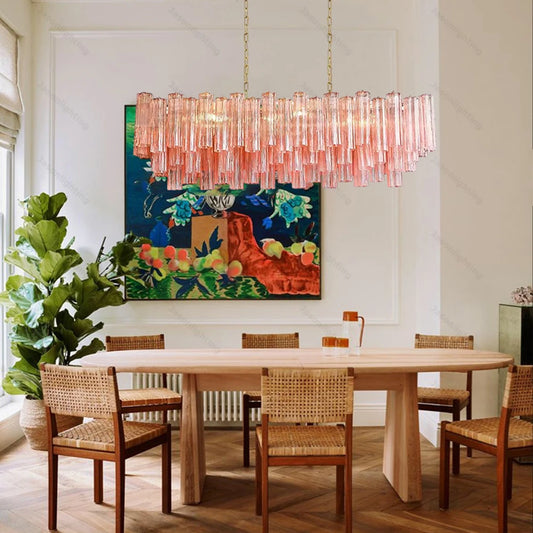 Illuminate Dining Room E14 Dimmable LED Pink Glass