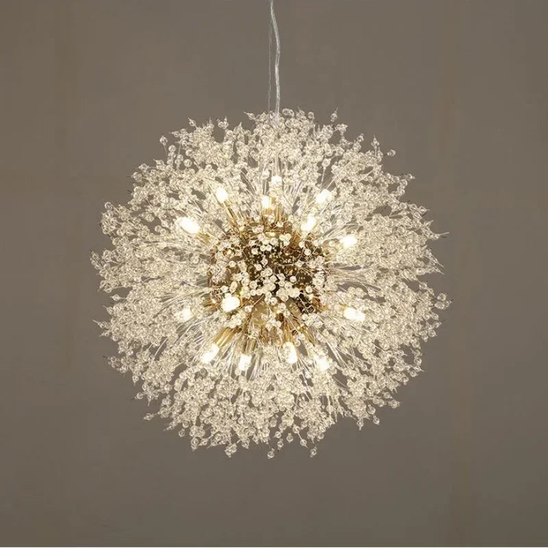 Nordic Dandelion Chandelier Gold Chrome G9 Pendant
