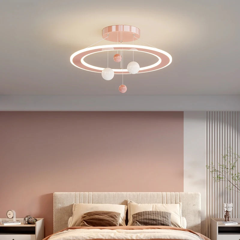 Creative Hanging Ball LED Chandelier Lights Pink