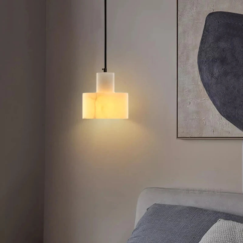 Small Pendant Light E27 Bulb Natural Marble