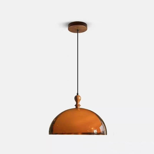 Brown Acrylic Lampshade Pendant Light Dark Wood E27 Bulb