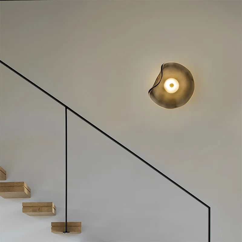 Art Amber Gray Glass LED Wall Light 3000K Sconce