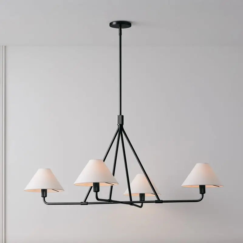 American Retro Minimalist Fabric Restaurant Chandelier