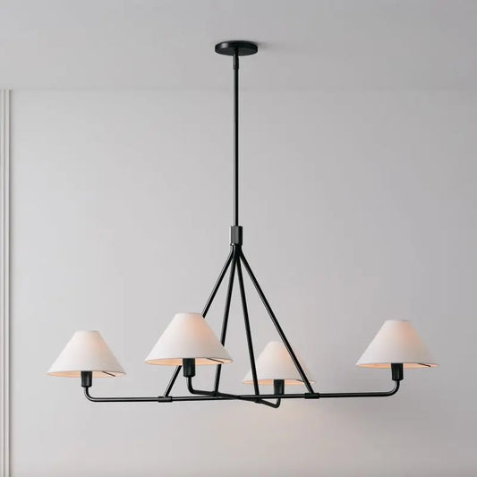 American Retro Minimalist Fabric Restaurant Chandelier