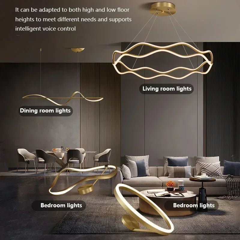 LED Pendant Light Bedroom Living Dining Room Chandelier Ring