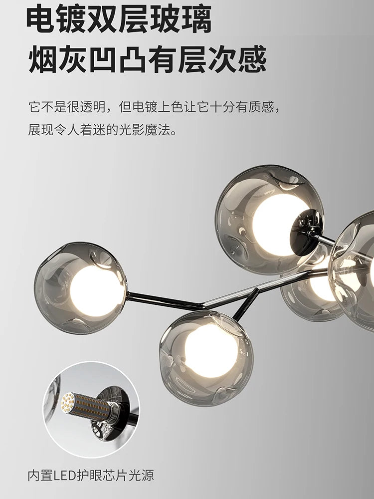 Black LED Living Room Chandelier