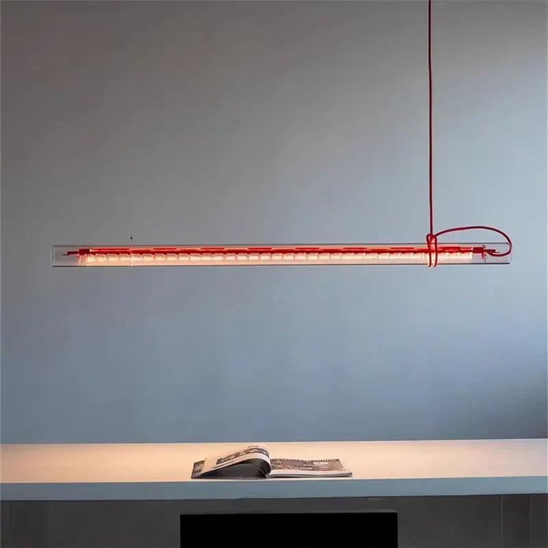 Tubular Lamp LED Long Glass Linear Creative Design Red Blue