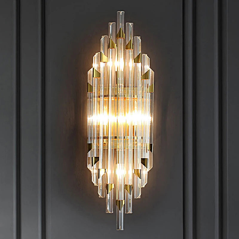 Living Room Crystal Wall Lamp Villa Background Hotel Banquet