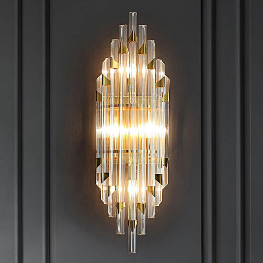 Living Room Crystal Wall Lamp Villa Background Hotel Banquet