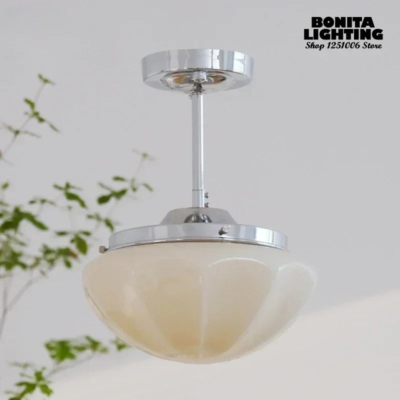 French White Jade Glass Rod Ceiling Light