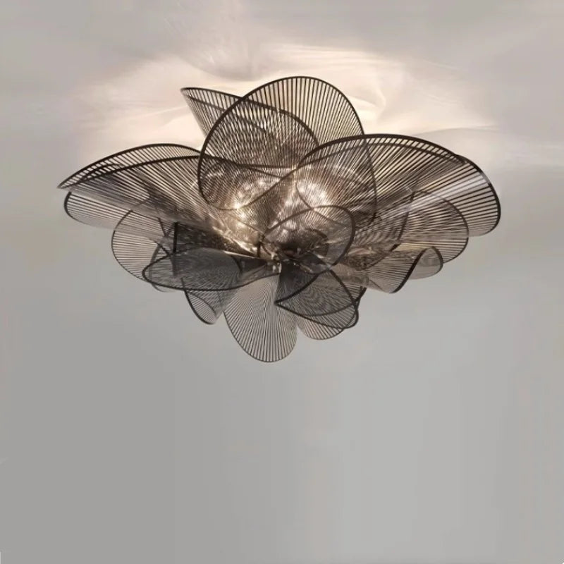 Nordic Acrylic Petal LED Ceiling Chandelier Bedroom French