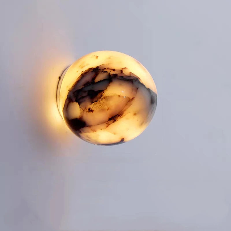 Natural Marble Ball Wall Lamp G9 Bulb Personalized